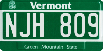 VT license plate NJH809