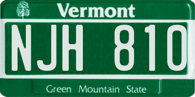 VT license plate NJH810
