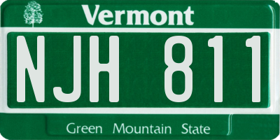 VT license plate NJH811