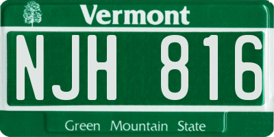 VT license plate NJH816
