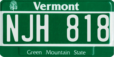 VT license plate NJH818