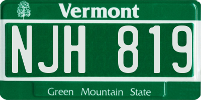 VT license plate NJH819
