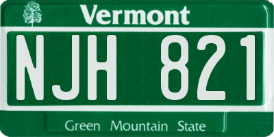 VT license plate NJH821