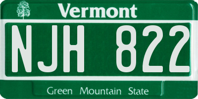 VT license plate NJH822