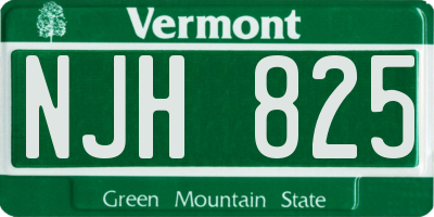 VT license plate NJH825