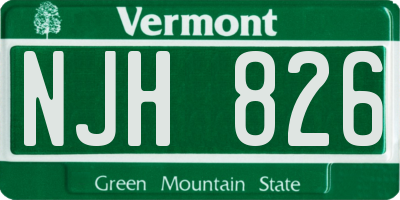 VT license plate NJH826