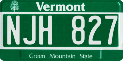 VT license plate NJH827