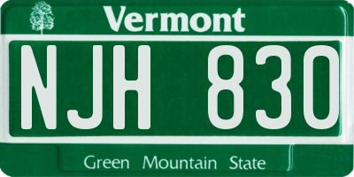 VT license plate NJH830