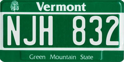 VT license plate NJH832