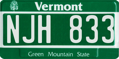 VT license plate NJH833