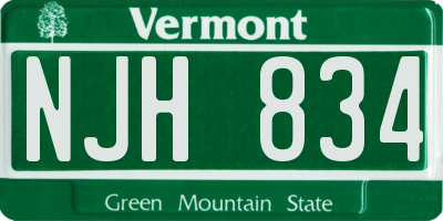 VT license plate NJH834