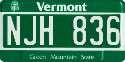 VT license plate NJH836