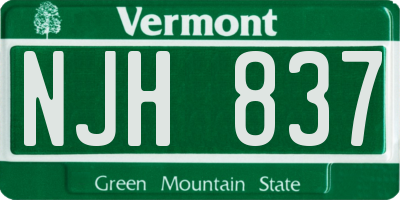 VT license plate NJH837