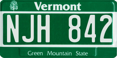 VT license plate NJH842