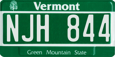 VT license plate NJH844
