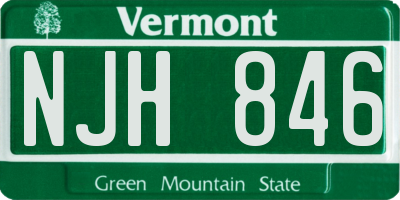 VT license plate NJH846