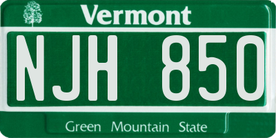 VT license plate NJH850