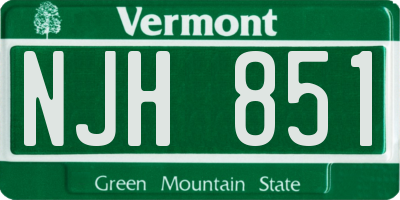 VT license plate NJH851