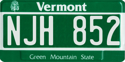VT license plate NJH852