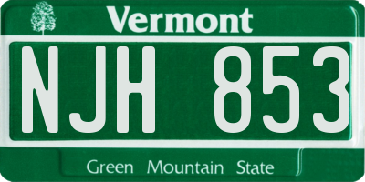 VT license plate NJH853