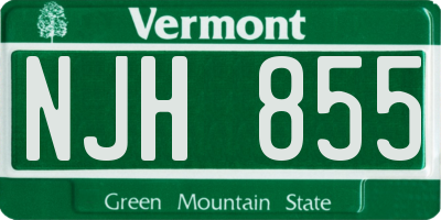 VT license plate NJH855