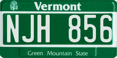 VT license plate NJH856