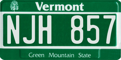 VT license plate NJH857