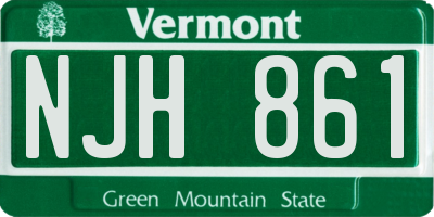 VT license plate NJH861