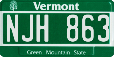 VT license plate NJH863