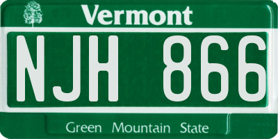 VT license plate NJH866