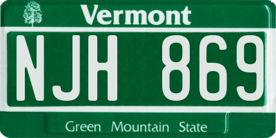 VT license plate NJH869