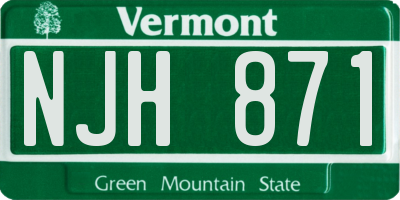 VT license plate NJH871