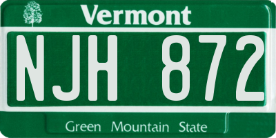 VT license plate NJH872