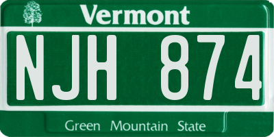 VT license plate NJH874