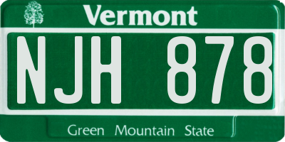 VT license plate NJH878