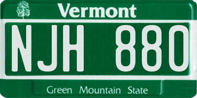 VT license plate NJH880