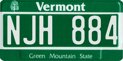 VT license plate NJH884
