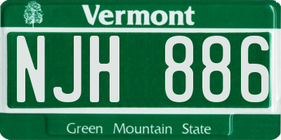 VT license plate NJH886