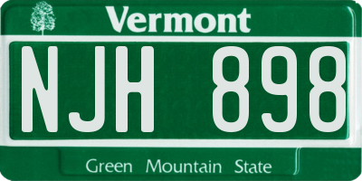 VT license plate NJH898