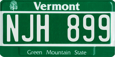 VT license plate NJH899
