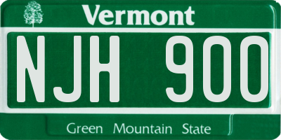 VT license plate NJH900