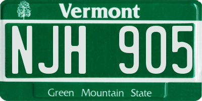 VT license plate NJH905
