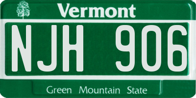 VT license plate NJH906