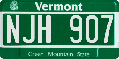 VT license plate NJH907