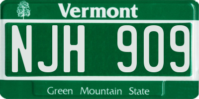 VT license plate NJH909
