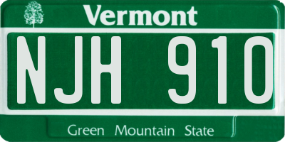 VT license plate NJH910