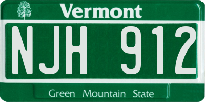 VT license plate NJH912