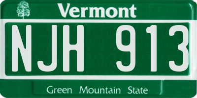 VT license plate NJH913