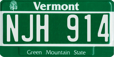 VT license plate NJH914