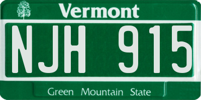 VT license plate NJH915